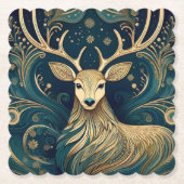 Paisley Deer Coaster Kartonnen Onderzetters (Voorkant)