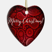 Paisley Deluxe Merry Kersthart | rood Keramisch Ornament (Rechts)