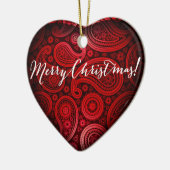Paisley Deluxe Merry Kersthart | rood Keramisch Ornament (Links)