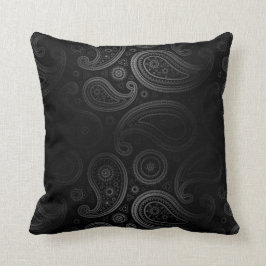 Paisley Deluxe | zwarte houtskool Kussen