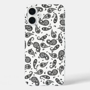 Paisley Design Pas kleur achtergrond en tekst aan iPhone 16 Plus Hoesje