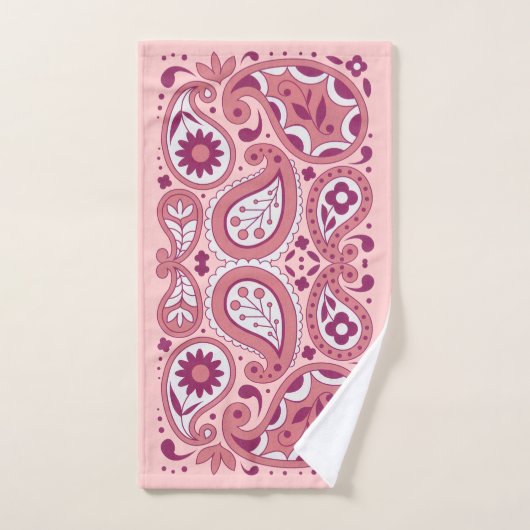 Paisley Design Tear drupt Dagen in Pinks Bad Handdoek (Handdoek)