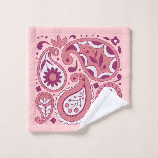  Paisley Design Tear drupt Dagen in Pinks Bad Handdoek (Wasdoekje)