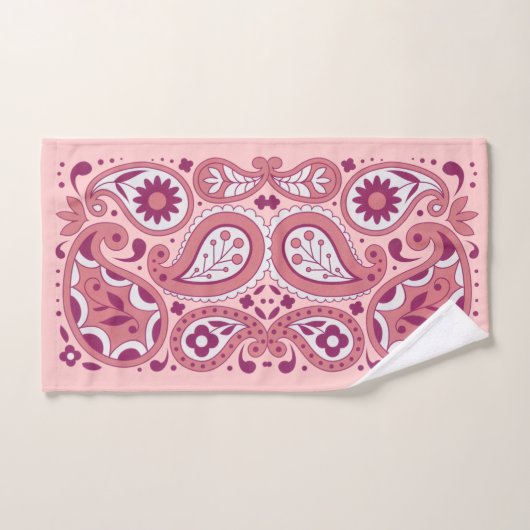  Paisley Design Tear drupt Dagen in Pinks Bad Handdoek (Handdoek)