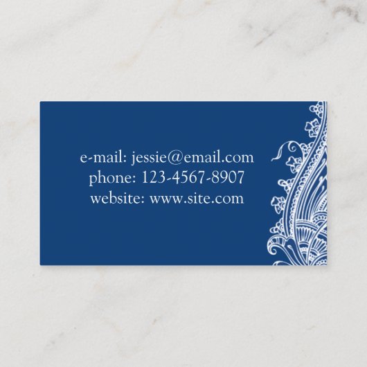 Paisley Design Visitekaartje (Achterkant)