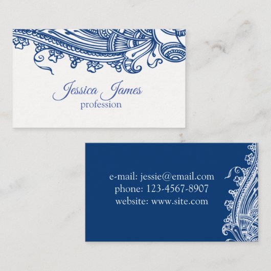 Paisley Design Visitekaartje (Voorkant / Achterkant)