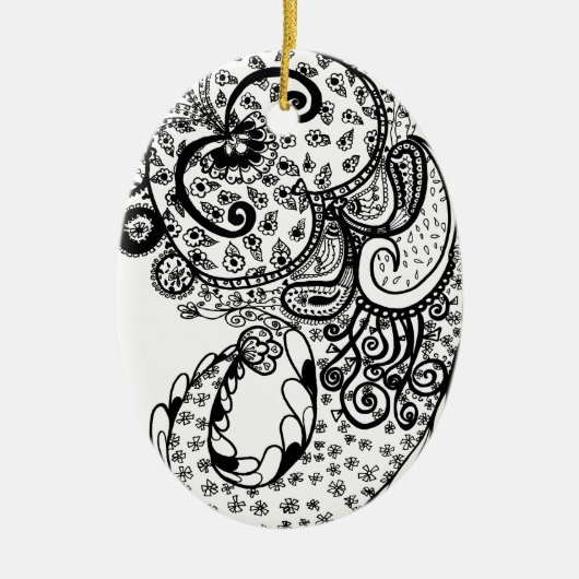 Paisley divino keramisch ornament (Voorkant)