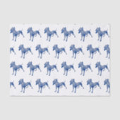 Paisley Dog No. 1 | Blauw weefselpapier Tissuepapier (Voorkant)