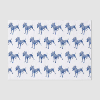 Paisley Dog No. 1 | Blauw weefselpapier Tissuepapier