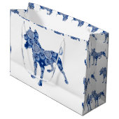 Paisley Dog No. 1 | Blue Gift Bag Large Cadeautasje (Voorkant Gekanteld)