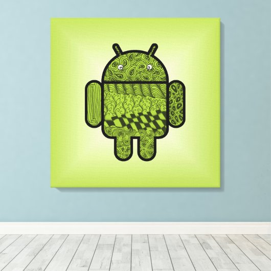 Paisley Doodle Character for Android™ Canvas Afdruk (Insitu (Houten vloer))
