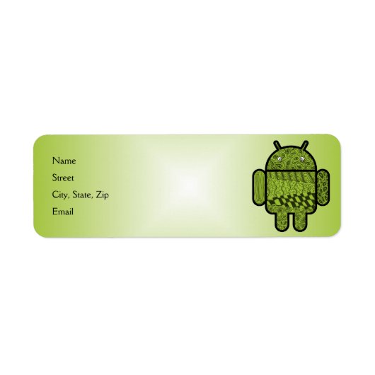 Paisley Doodle Character for Android™ Etiket (Voorkant)