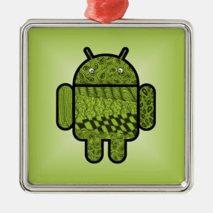Paisley Doodle Character for Android™ Metalen Ornament