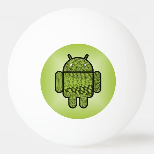 Paisley Doodle Character for Android™ Pingpongbal (Achterkant)