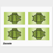 Paisley Doodle Character for Android™ Rechthoekige Sticker (Vel)