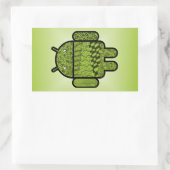 Paisley Doodle Character for Android™ Rechthoekige Sticker (Tas)