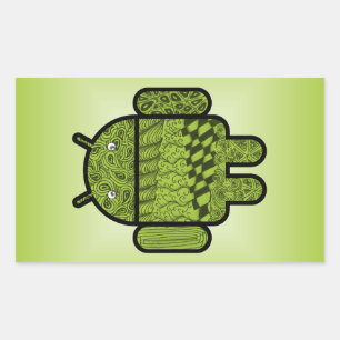 Paisley Doodle Character for Android™ Rechthoekige Sticker
