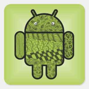 Paisley Doodle Character for Android™ Vierkante Sticker