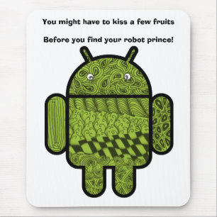 Paisley Doodle Character voor de Android™-robot Muismat