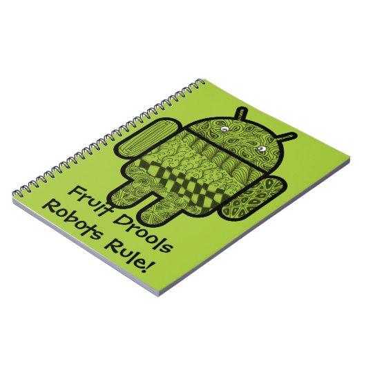 Paisley Doodle Character voor de Android™-robot Notitieboek (Linkerzijde)