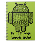 Paisley Doodle Character voor de Android™-robot Notitieboek (Voorkant)
