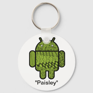 Paisley Doodle Character voor de Android™-robot Sleutelhanger