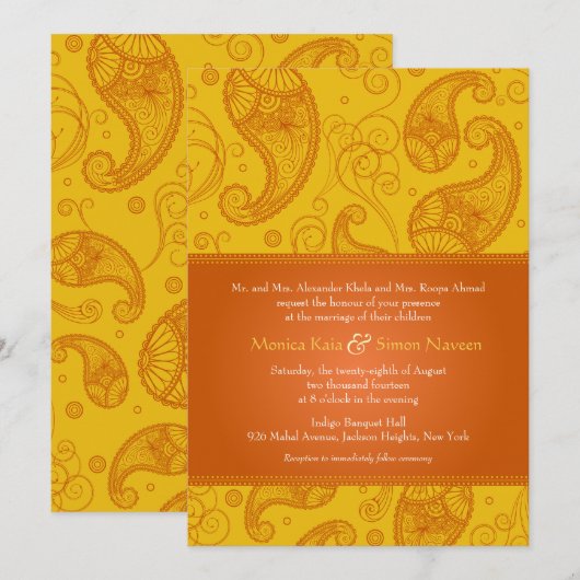 Paisley Dreams Bruiloft uitnodiging (Voorkant / Achterkant)