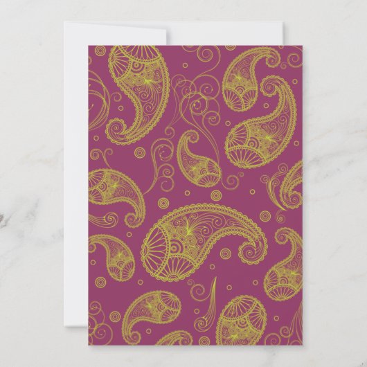 Paisley Dreams Bruiloft uitnodiging (Achterkant)