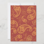 Paisley Dreams Gold Oranje Wedding Kaart (Achterkant)