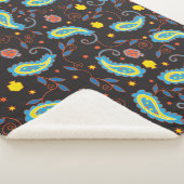 Paisley Dreidels Sherpa Hanukkah Blanket/Medium Sherpa Deken (3/4)