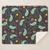 Paisley Dreidels Sherpa Hanukkah Blanket/Medium Sherpa Deken (Voorkant (horizontaal))