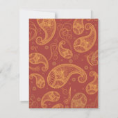 Paisley Droom Huwelijk Reactie Uitnodiging (Achterkant)