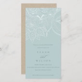 Paisley Dusky Blue Couples Shower Invite Bedankkaart (Voorkant / Achterkant)