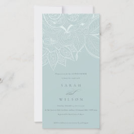  Paisley Dusky Blue Couples Shower Invite Bedankkaart