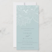  Paisley Dusky Blue Rehearsal Dinner Invite Bedankkaart (Voorkant)