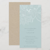  Paisley Dusky Blue Vrijgezellenfeest Invite Bedankkaart (Voorkant / Achterkant)
