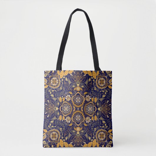 Paisley Elegance: Textiel Design Patroon Tote Bag (Voorkant)