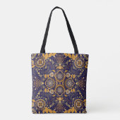 Paisley Elegance: Textiel Design Patroon Tote Bag (Achterkant)