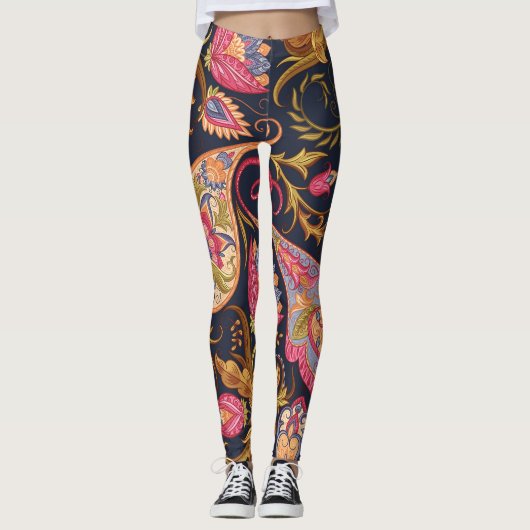  Paisley: Elegant naadloos patroon. Leggings (Voorkant)