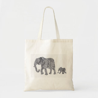 Paisley Elephant en Baby Silhouette Canvas tas