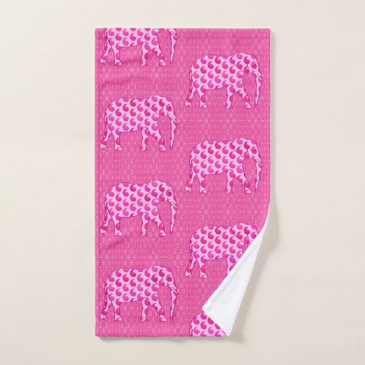 Paisley Elephant, Ice Pink en Fuchsia Bad Handdoek (Handdoek)