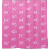 Paisley Elephant, Ice Pink en Fuchsia Douchegordijn (Voorkant)