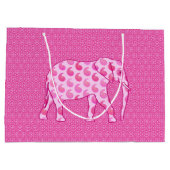 Paisley Elephant, Ice Pink en Fuchsia Groot Cadeauzakje (Achterkant)