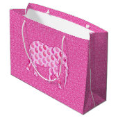 Paisley Elephant, Ice Pink en Fuchsia Groot Cadeauzakje (Achterkant Gekanteld)