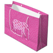 Paisley Elephant, Ice Pink en Fuchsia Groot Cadeauzakje (Voorkant Gekanteld)