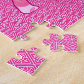 Paisley Elephant, Ice Pink en Fuchsia Legpuzzel (Zijkant)
