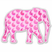 Paisley Elephant, Ice Pink en Fuchsia Sticker (Voorkant)