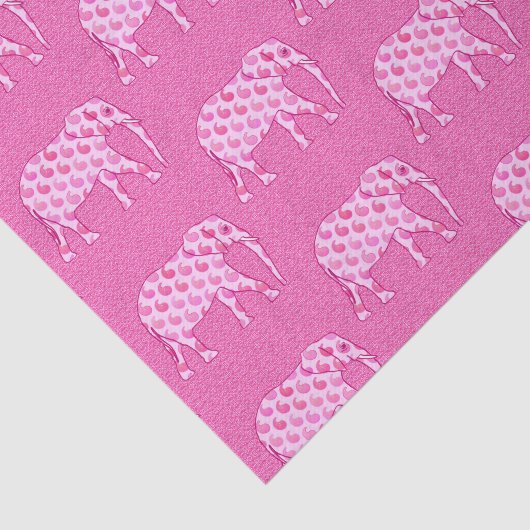 Paisley Elephant, Ice Pink en Fuchsia Tissuepapier (Detail)