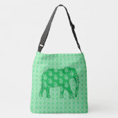 Paisley elephant - jade groen en wit crossbody tas (Achterkant)