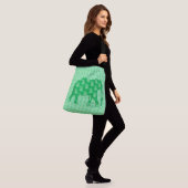 Paisley elephant - jade groen en wit crossbody tas (Op model)